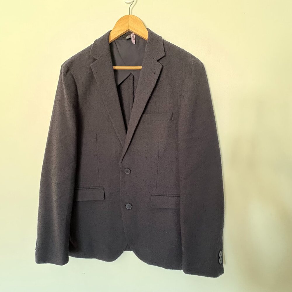 Frank And Oak Navy Bouclé Suit – Jacket 38 / Pants 32×32